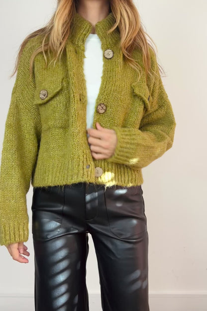 Chunky Knit Crop Cardigan