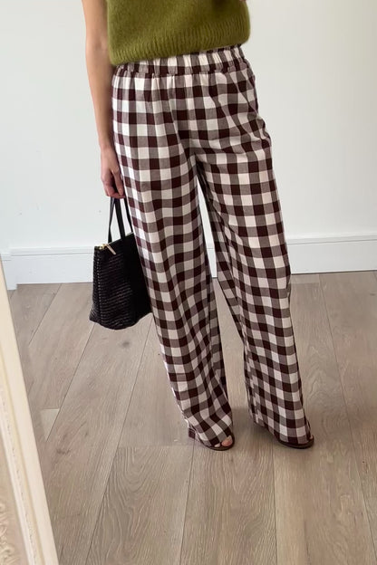 Cotton Checkered Trousers