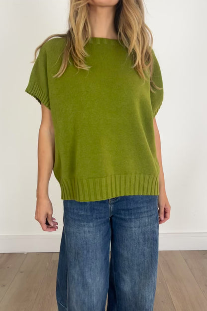 Short Sleeve Jumper in Brown