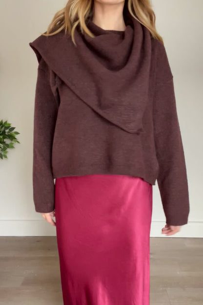 Drape Scarf Wool Blend Jumper