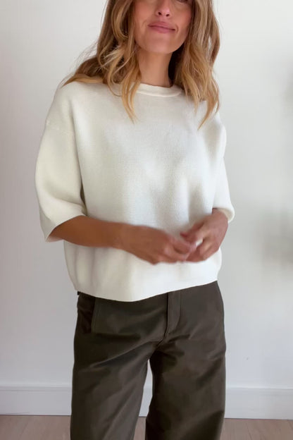 Boxy Waffle Knit Tee