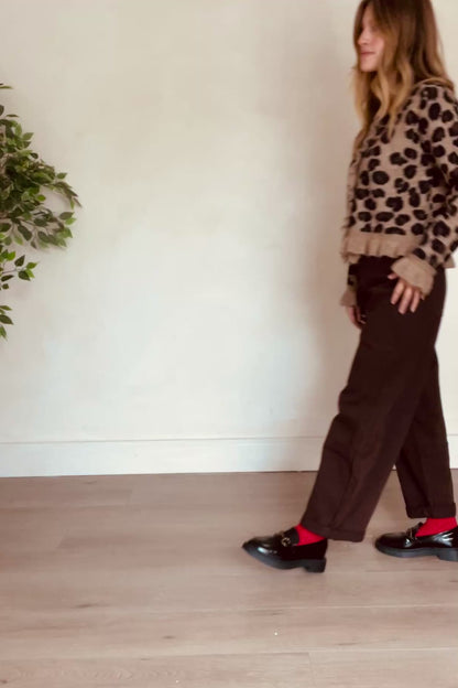 Brown Stretch Balloon Jeans