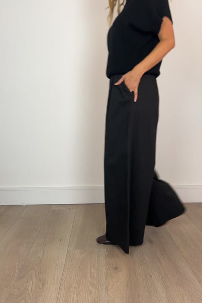 Super Wide Leg Poplin Trousers