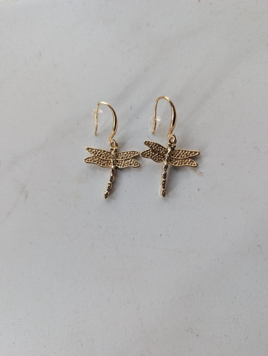 Gold Dragonfly earrings