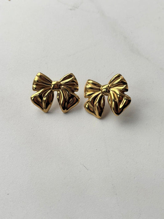 Gold Bow Earrings