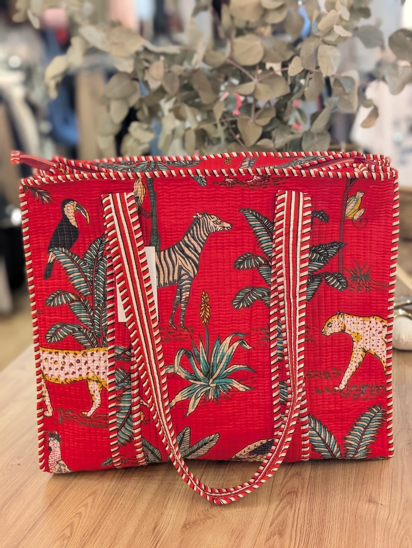 Red Jungle Tote bag